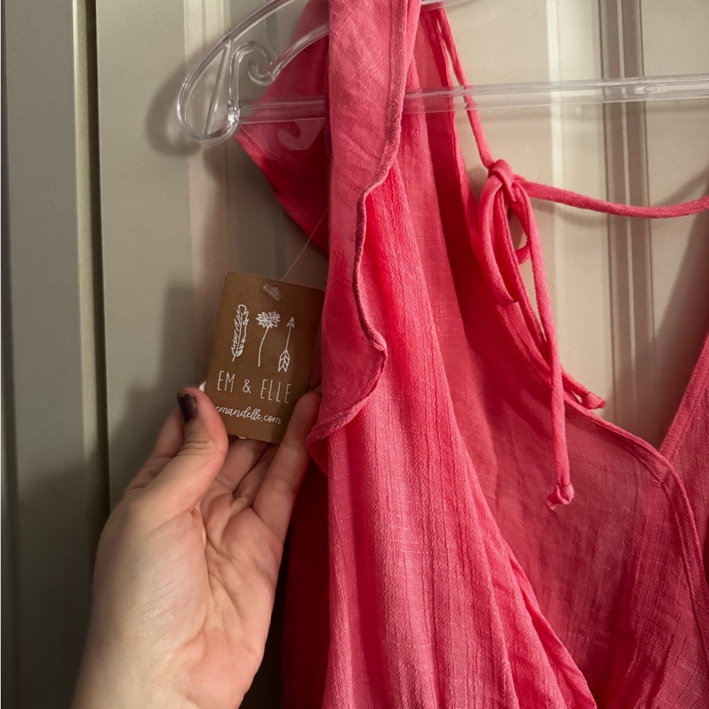 Pink Ruffled Women's Top - Picture 3 of 3